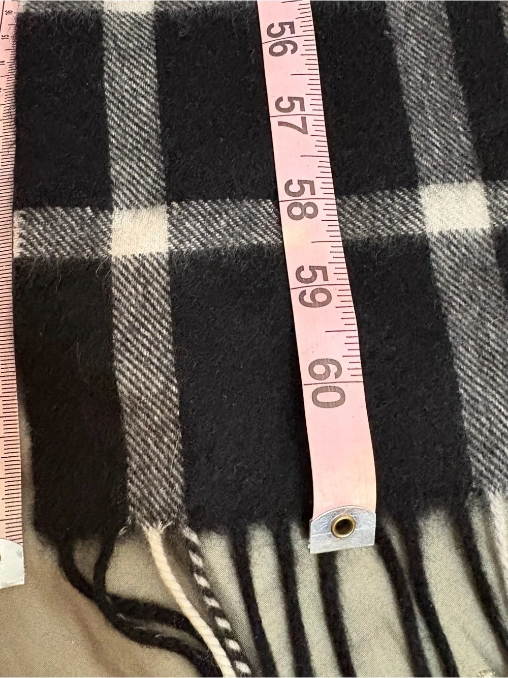 Cashmere Black Grey White Plaid Scarf Charter Club, like new